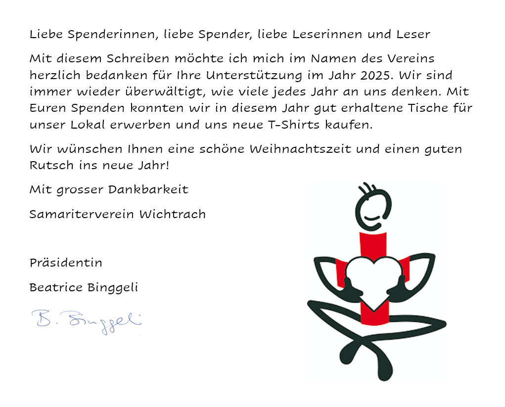 Dankesbrief Spenden 2025